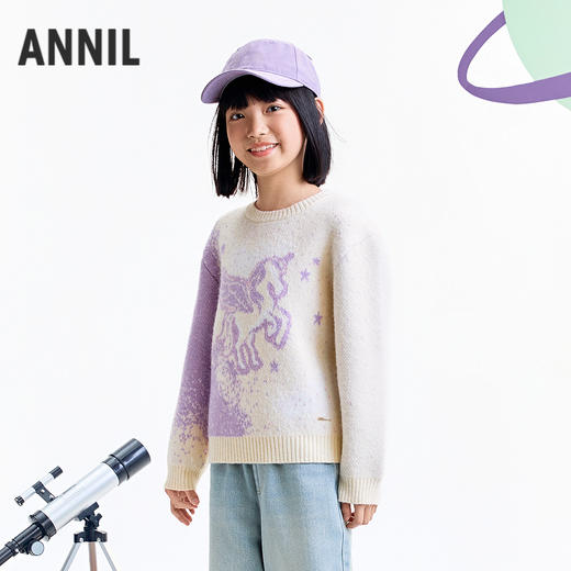 【实体店同款】女童长袖针织衫冬季新款安奈儿童装AG544138 商品图0