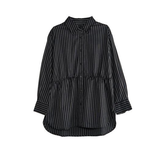 谜底条纹衬衫长袖女2025秋新款设计感通勤百搭宽松衬衣257MC7825 商品图4