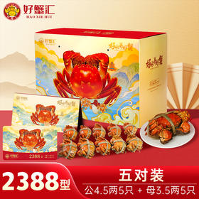好蟹汇·阳澄湖大闸蟹卡2388型雄蟹4.5两/雌蟹3.5两五对装【盛元新生活·礼卡】