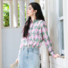 谜底碎花衬衫长袖女2025秋季新款复古风纯棉修身花衬衣257MC7852 商品缩略图1