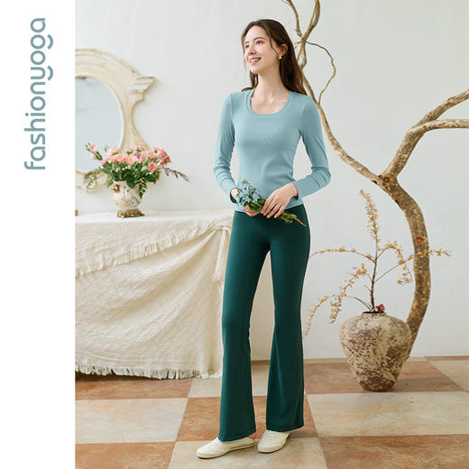 F15360圆领罗纹一体杯长袖 商品图1