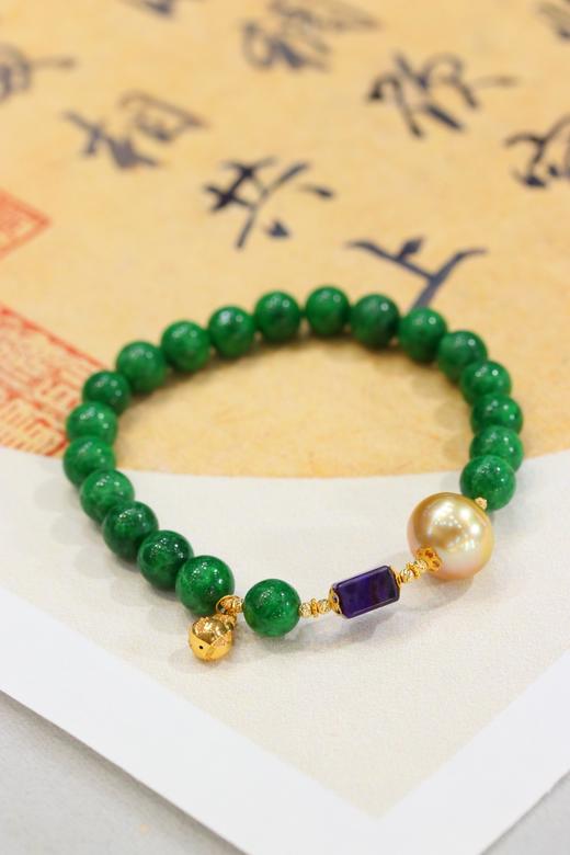 11-12mm珍珠翡翠手串 商品图1