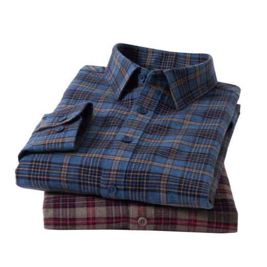 【含绵羊毛】罗蒙秋冬长袖格子衬衫男士商务风通勤磨毛保暖舒适长袖衬衣 商品图10