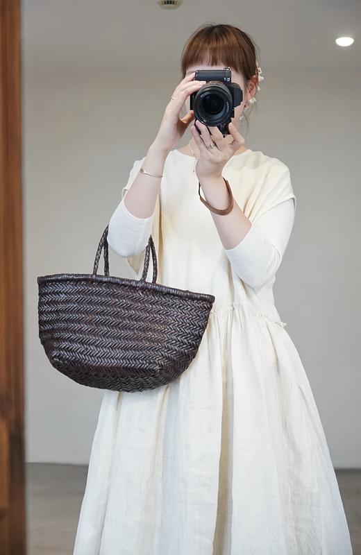 Gauze 松弛感落肩袖连衣裙(后背有绑绳) 商品图1