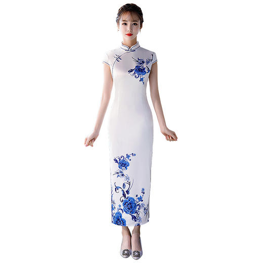 丝绸青花旗袍修身显瘦MLS8749 商品图4