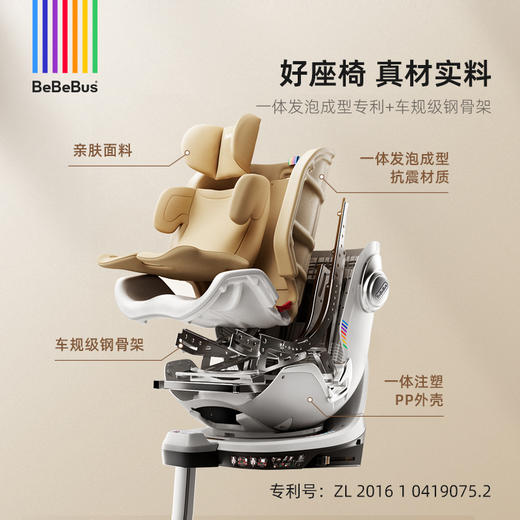 BeBeBusTravel儿童安全座椅Astron+天文家pro香槟金0-7岁 商品图3