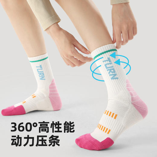 （49.9任选3件）Renaissance专业毛巾底袜子女跑步跳绳袜吸汗透气白色少女运动袜（活动产品，收货7天内支持退换） 商品图0