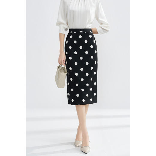 剩S/L/XL/XXL 【法式复古波点半身裙】秋季时尚经典赫本风半裙气质通勤裙子3615 商品图1