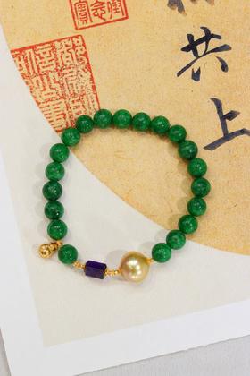 11-12mm珍珠翡翠手串