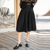 谜底半身裙2025秋季新款通勤纯色高腰显瘦百褶裙中长裙25CMB5009 商品缩略图2