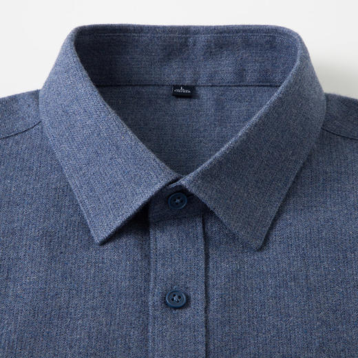 【含羊毛】罗蒙秋冬长袖衬衫男士厚款柔软舒适轻商务风百搭上班通勤长袖衬衣 商品图4