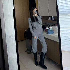 ROMI STUDIO"格雷系列"绵羊毛山羊绒混纺圆领长袖毛衣 RWBWS41508