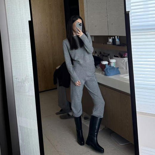 ROMI STUDIO"格雷系列"绵羊毛山羊绒混纺圆领长袖毛衣 RWBWS41508 商品图0