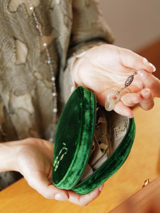 藏宝 丝绒织锦缎带便携首饰袋两款 山林曦照 商品图2