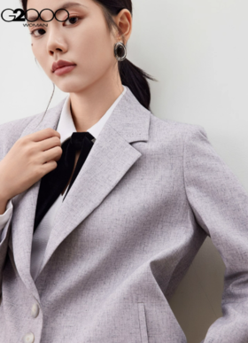 G2000【亚麻舒适弹性/商场新款】女装FW25商务通勤宽松剪裁西服56211100