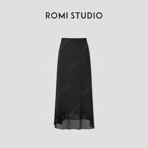 ROMI STUDIO“灵动优雅”桑蚕丝双层薄透轻盈A摆半身裙 RWCRXG2987 商品图0