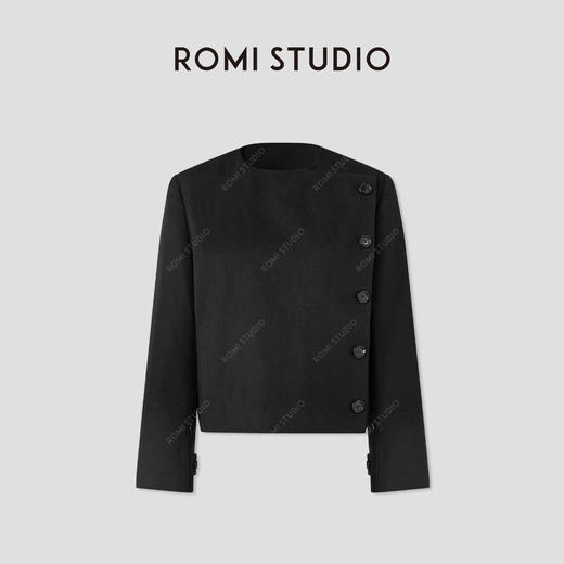 ROMI STUDIO“利落之姿”100骆驼绒精裁线条圆领毛呢外套RWCWW85207 商品图0