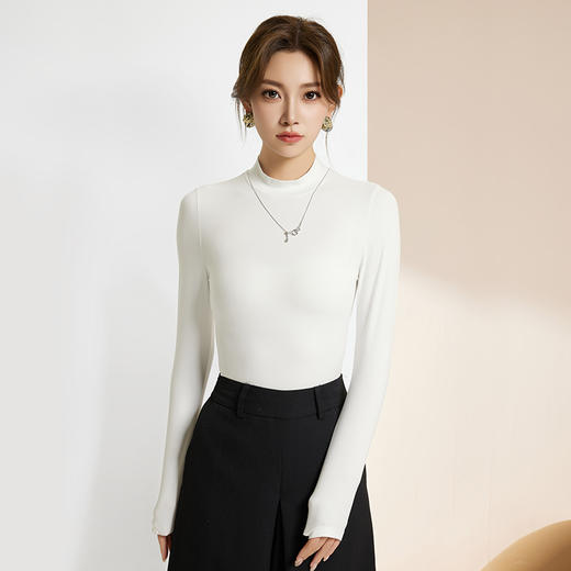 爱帝女士红石榴肌底衣高弹修身显瘦春季打底衫 商品图7