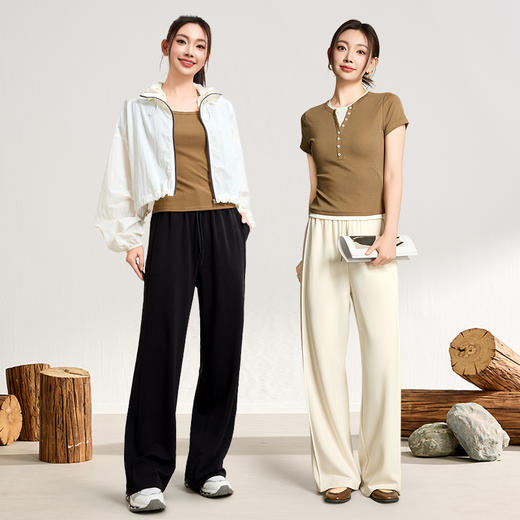 爱帝女士阔腿裤慵懒风运动裤休闲百搭长裤 商品图8