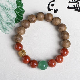 xy0572沉香+南红非洲翠大手串