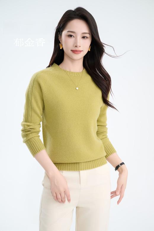 SZ3E03_黑色/水仙紫_针织衫_秋冬_圆领插肩袖坑条肌理软糯长袖_高级女装_BERNIEELEN 伯妮斯茵 商品图1