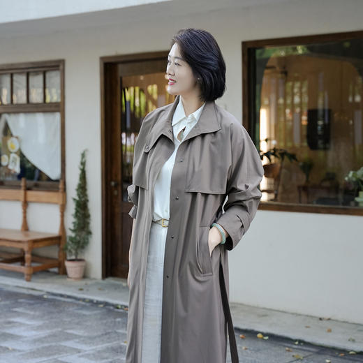 火桐hooton 露珠系列 丝羊毛精纺复式长风衣ZB7040 商品图5