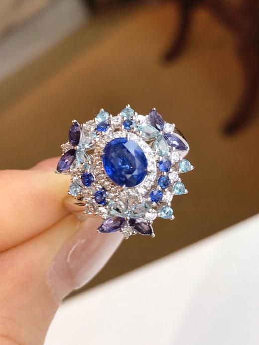 1.287ct刻面蓝宝石戒指 商品图3