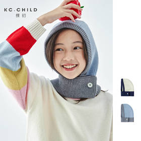 棵初2025年秋冬季新款亲子中大女童围脖一体针织帽亲肤柔软高弹帽