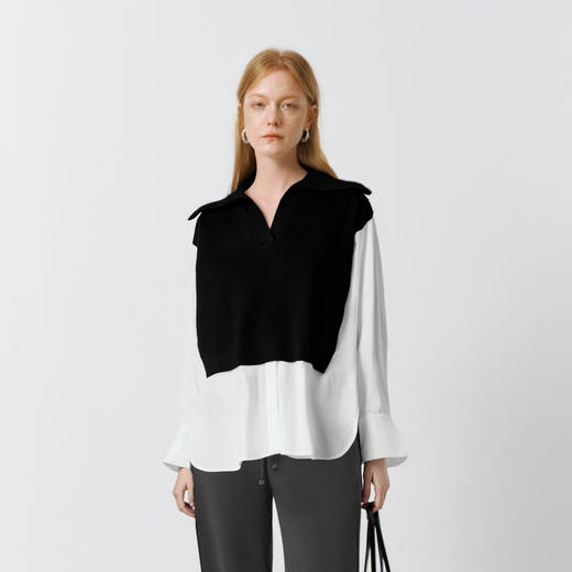 【商场同款】麦檬春秋针梭拼毛衣5E8232381 商品图1