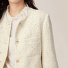 【年货节】熙世界白色小香风短外套2025秋新款女装珠片圆领绵羊毛开衫上衣 商品缩略图4