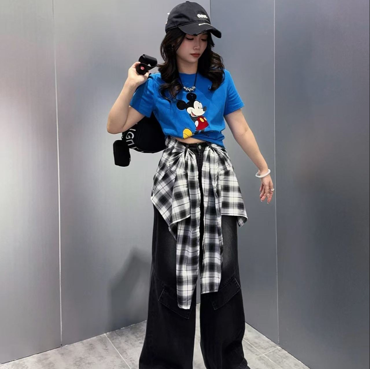 NC圆领卡通图案短款T恤50714（蓝）秋季153020150321