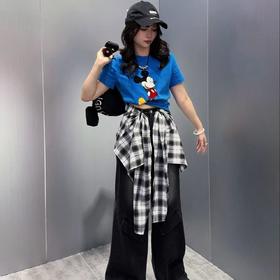 NC圆领卡通图案短款T恤50714（蓝）秋季153020150321