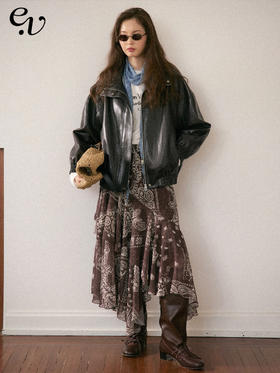 Even Vintage | 波嬉风佩斯利 长款复古百搭新款不规则印花半裙