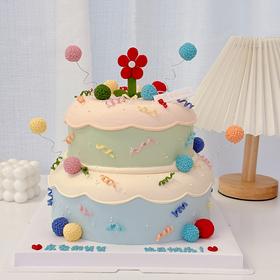多款式~多巴胺色双层卡通蛋糕-低糖处理无添加
