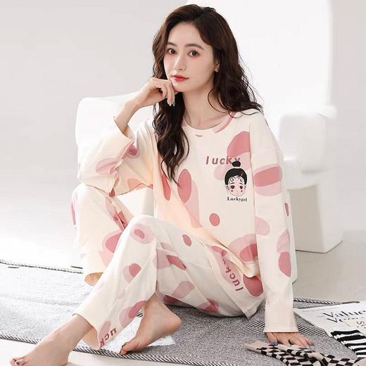 【亲肤透气！外穿不尴尬】居家慵懒感，新款春秋季睡衣套头女睡衣学生宿舍宽松休闲女士家居服套装。ra 商品图7