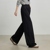 【09/03新品】熙世界黑色窄版针织阔腿裤女2025春秋新款休闲宽松直筒糯米长裤子 商品缩略图3
