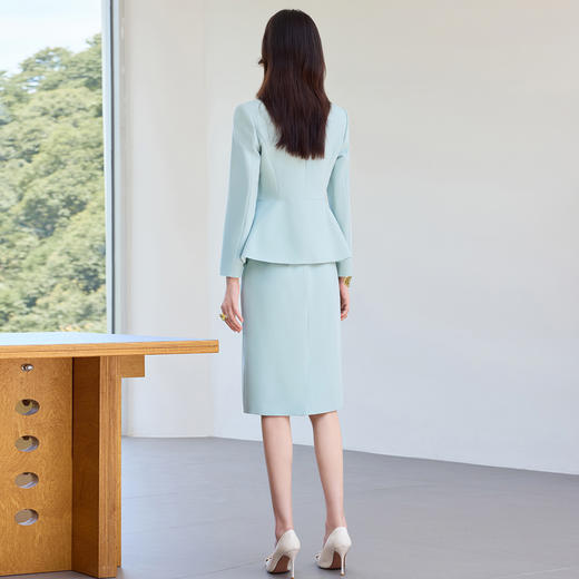 IWY/高级感蓝色西装套裙女气质优雅正式场合职业半裙套装工作服25CS808 商品图4