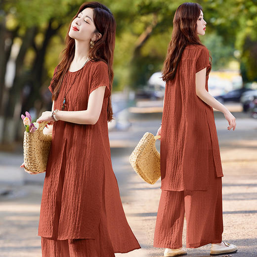 时尚韩版宽松上衣，阔腿裤长裤穿搭配吊带三件套HR-SYY2740 商品图2