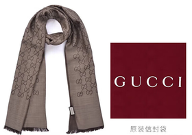 GUCCI/古驰围巾男女中性双G印花羊毛围巾双面165904 3G646