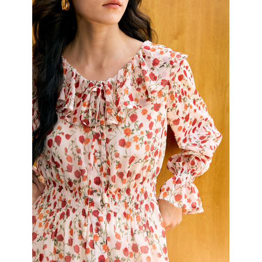 HeyDress玫瑰碎花荷叶边连衣裙 商品图2