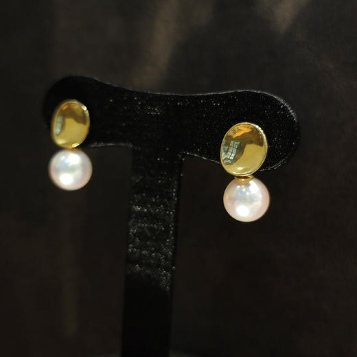 AKOYA海水珍珠耳钉8.4mm 商品图3
