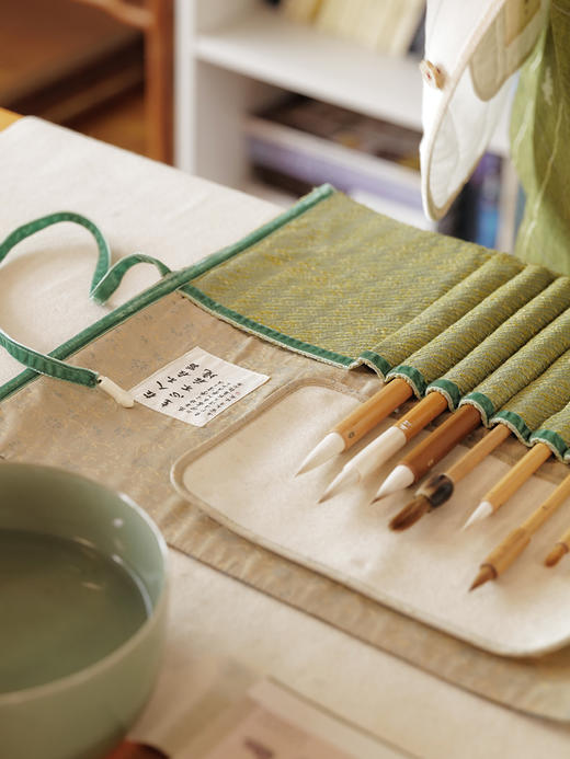 长安 绣球牡丹纹样唐锦 九支装毛笔收纳袋 山林曦照 商品图3