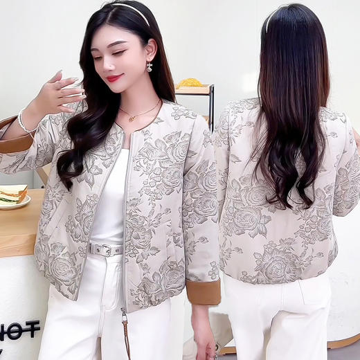 QYM 25YS11-Y时尚印花外套拉链款宽松外套时尚 商品图2