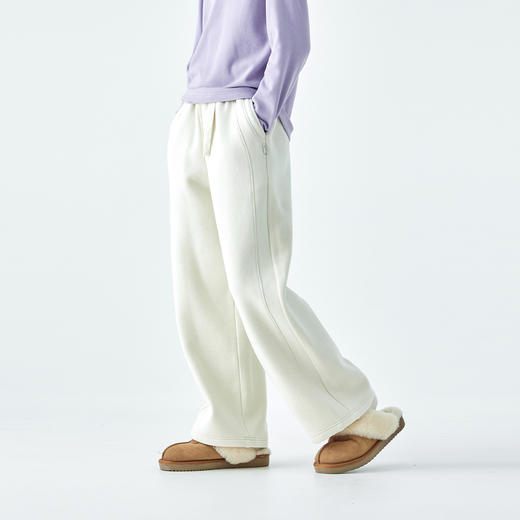 花灰-加绒款预售1.3发  棵初2025年秋冬季新款亲子中大女童抽绳休闲卫裤软糯针织直筒裤 商品图3