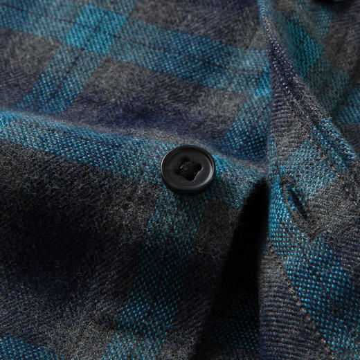 【全棉】罗蒙秋冬格子长袖衬衫男士厚款舒适柔软百搭简约通勤长袖保暖衬衣 商品图5