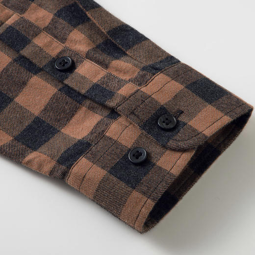 【全棉】罗蒙秋冬格子长袖衬衫男士纯棉厚款舒适亲肤百搭休闲男士长袖衬衣 商品图6