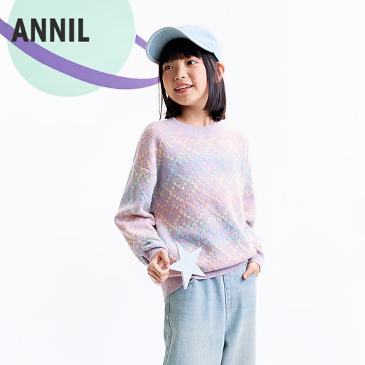 【实体店同款】女童长袖针织衫冬季新款安奈儿童装AG544135 商品图1