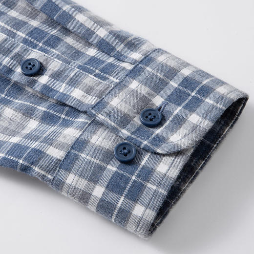 【全棉】罗蒙秋冬厚款长袖衬衫男士柔软亲肤舒适轻商务风长袖衬衣 商品图6