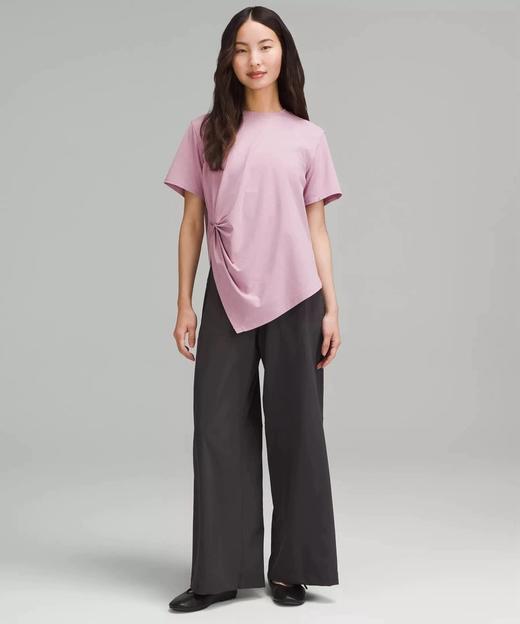 点此购买 lulu露露Swift Wide-Leg女士超薄速干高腰阔腿中长裤 bk 328460 商品图4
