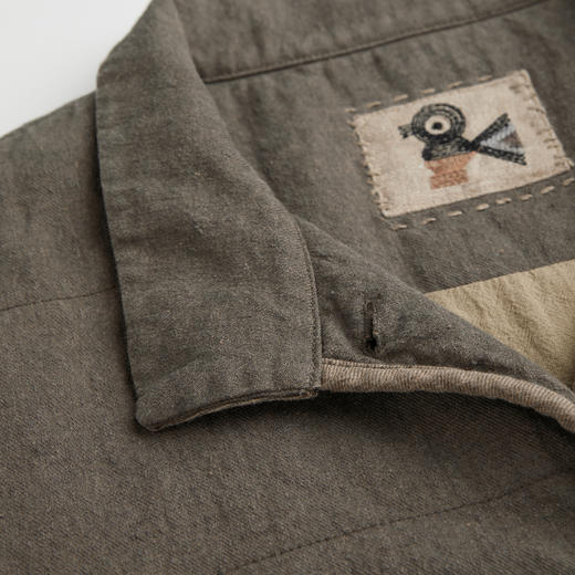 ROMI STUDIO“东方质朴”色织亚麻混纺自然皱感宽松外套 RWCWWJ5110 商品图3